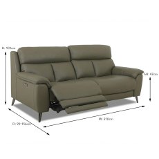 Caracu Electric Reclining 3 Seater Sofa With USB Port Leather Category 30 NP