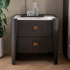 Rio 2 Drawer Bedside Locker Ebony