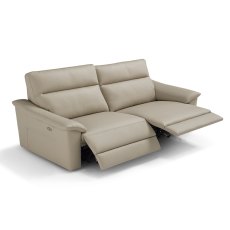 Odette 3 Seater Electric Reclining Sofa With 2 Recliners Leather Category B
