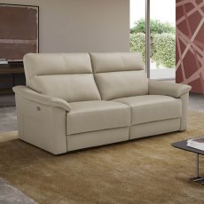 Odette 3 Seater Electric Reclining Sofa With 2 Recliners Leather Category B