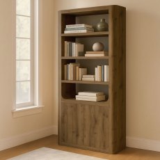 Manly 2 Door Bookcase Cashew