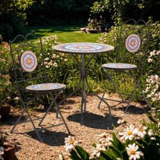 Valencia 2 Person Iron & Mosaic Outdoor Bistro Set