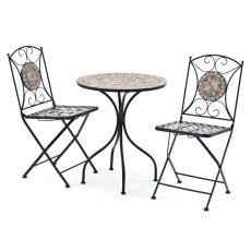 Algiers 2 Person Iron & Mosaic Outdoor Bistro Set