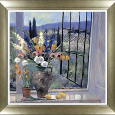 Tuscany Floral II 63cm x 63cm Picture By Allayn Stevens Champagne Frame Tuscany Floral II 63cm x 63cm Picture By Allayn Stevens Champagne Frame