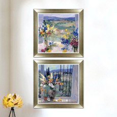 Tuscany Floral I 63cm x 63cm Picture By Allayn Stevens Champagne Frame
