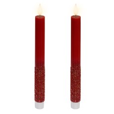 LED Wax Dinner Candle Oxblood 24.5cm (Set Of 2) LED Wax Dinner Candle Oxblood 24.5cm (Set Of 2)
