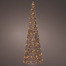Micro LED Cone Wicker Brown With Classic White Lights 60cm Micro LED Cone Wicker Brown With Classic White Lights 60cm