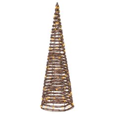 Micro LED Cone Wicker Brown With Classic White Lights 60cm Micro LED Cone Wicker Brown With Classic White Lights 60cm