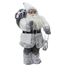 Santa With Presents & Lantern White 26cm Santa With Presents & Lantern White 26cm