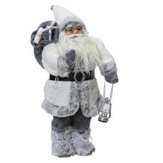 Santa With Presents & Lantern White 23cm Santa With Presents & Lantern White 23cm