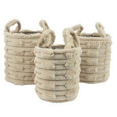 Baskets Light Brown (Set Of 3) Baskets Light Brown (Set Of 3)