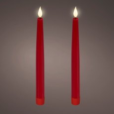 LED Realistic Candle Red 24.5cm (Set Of 2) LED Realistic Candle Red 24.5cm (Set Of 2)