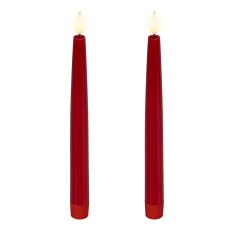 LED Realistic Candle Red 24.5cm (Set Of 2) LED Realistic Candle Red 24.5cm (Set Of 2)