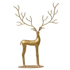 Iron Deer On Stand Gold 37cm Iron Deer On Stand Gold 37cm