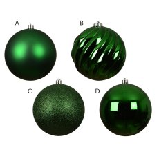 Baubles In Tube Jolly Green 14cm (Set Of 4) Baubles In Tube Jolly Green 14cm (Set Of 4)