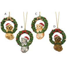 Hanging Animals In Wreath 10.9cm (Choice Of 4) Hanging Animals In Wreath 10.9cm (Choice Of 4)