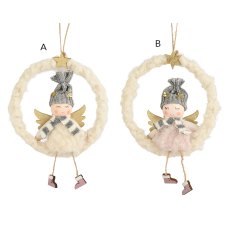 Hanging Angel In Ring 14cm (Choice Of 2) Hanging Angel In Ring 14cm (Choice Of 2)