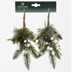 Modern Clip With Wooden Balls, Pinecones & Eucalyptus 22cm Modern Clip With Wooden Balls, Pinecones & Eucalyptus 22cm