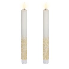 LED Wax Dinner Candle White 24.5cm (Set Of 2) LED Wax Dinner Candle White 24.5cm (Set Of 2)