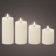 LED Wax Candle Cream 17.5cm (Set Of 4) LED Wax Candle Cream 17.5cm (Set Of 4)