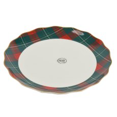 Dinner Plate With Christmas Tree & Tartan Edge Dinner Plate With Christmas Tree & Tartan Edge
