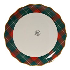 Dinner Plate With Christmas Tree & Tartan Edge Dinner Plate With Christmas Tree & Tartan Edge