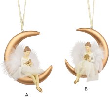 Polyresin Angel On Moon 13cm Polyresin Angel On Moon 13cm