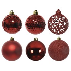 Baubles Christmas In Tube Red 6cm (Set Of 37) Baubles Christmas In Tube Red 6cm (Set Of 37)