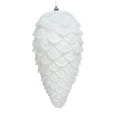 Shatterproof Pinecone With Glitter White 26.5cm Shatterproof Pinecone With Glitter White 26.5cm