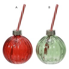 Bauble Water Glass & Straw (Choice Of 2) Bauble Water Glass & Straw (Choice Of 2)