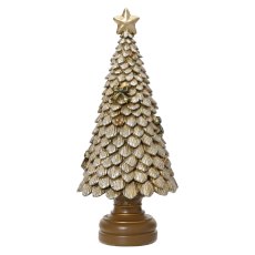 Polyresin Tree With Glitter Gold 23cm Polyresin Tree With Glitter Gold 23cm