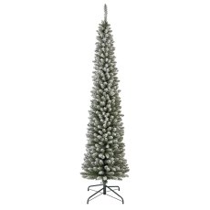 8ft/240cm Pencil Pine Snowy Christmas Tree Green 8ft/240cm Pencil Pine Snowy Christmas Tree Green