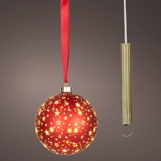 Micro LED Ball Red With Warm White Lights 14cm Micro LED Ball Red With Warm White Lights 14cm