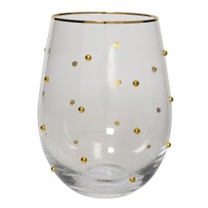 Water Glass With Gold Dot