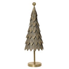 Iron Tree With 3D Leaves Antique Gold 54.5cm Iron Tree With 3D Leaves Antique Gold 54.5cm