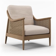 Loomier Armchair With Cream Linen Fabric Seat & Back Cushions