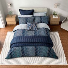 Sutton Duvet Cover Set Denim Blue (Multiple Sizes) Sutton Duvet Cover Set Denim Blue (Multiple Sizes)