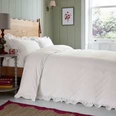 Evie Pintucks Reversible Duvet Cover Set White (Multiple Sizes) Evie Pintucks Reversible Duvet Cover Set White (Multiple Sizes)