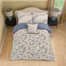 Paradise Woods Toile Reversible Duvet Cover Set Woad (Multiple Sizes)