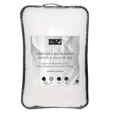 Embossed Microfibre 13.5 Tog Duvet & Pillow Set (Multiple Sizes)