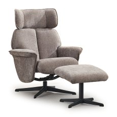 Darling Swivel Recliner & Footstool Fabric (Multiple Colours)