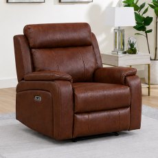 Formello Electric Reclining Armchair Leather Tan Formello Electric Reclining Armchair Leather Tan