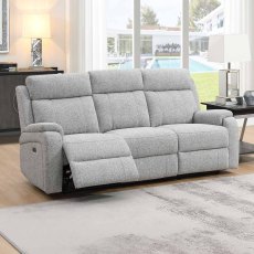 Formello 3 Seater Electric Reclining Sofa Fabric Silver Formello 3 Seater Electric Reclining Sofa Fabric Silver