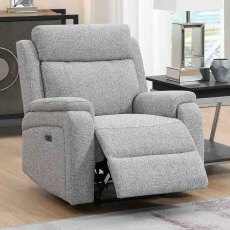 Formello Electric Reclining Armchair Fabric Silver Formello Electric Reclining Armchair Fabric Silver