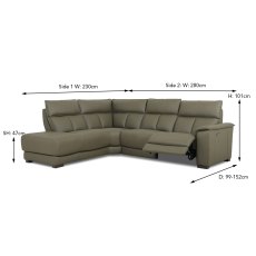 Tuscany 4+ Seater Electric Reclining Corner Sofa With Terminal Chaise LHF Leather Category 20 BX/NW
