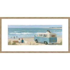 Watching The Waves 62cm x 32cm Picture By Lucy Heart Wooden Frame Watching The Waves 62cm x 32cm Picture By Lucy Heart Wooden Frame