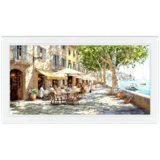 Sunwashed Harbour 135cm x 75cm Picture By Richard Macneil White Frame Sunwashed Harbour 135cm x 75cm Picture By Richard Macneil White Frame