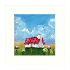 Little Red Roof 33.5cm x 33.5cm Picture By Geoff Beckett White Frame Little Red Roof 33.5cm x 33.5cm Picture By Geoff Beckett White Frame