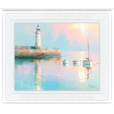 Pastel Lighthouse 65cm x 55cm Picture By Irene Glenys White Frame Pastel Lighthouse 65cm x 55cm Picture By Irene Glenys White Frame