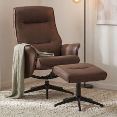 Casper Swivel & Recliner Chair + Footstool Faux Leather (Multiple Colours) Casper Swivel & Recliner Chair + Footstool Faux Leather (Multiple Colours)